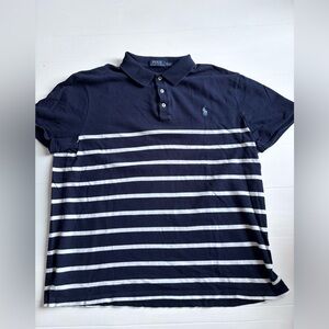 Polo Ralph Lauren Striped Polo Shirt Navy White XL